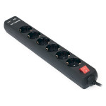 Сетевой фильтр REAL-EL RS-6 Protect USB Black, 6 розеток, 2xUSB, 3м (EL122300017)