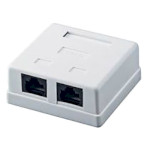 Розетка накладна HYPERNET 2xRJ-45 Cat.5e UTP White (MB-UTP2)