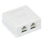 Розетка накладна EVROMEDIA 2xRJ-45 Cat.5e FTP White (MB-STP2)