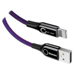 Кабель BASEUS C-shaped Light Intelligent Power-Off Cable for Lightning 1м Purple (CALCD-05)
