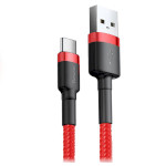 Кабель BASEUS Cafule Cable USB for Type-C 1м Red (CATKLF-B09)