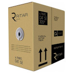 Кабель мережевий для зовнішньої прокладки з дротом RITAR UTP Cat.5e КНПп 4x2x0.51 ССА Black 305м (03502)
