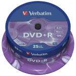 DVD+R VERBATIM AZO Matt Silver 4.7GB 16x 25pcs/spindle (43500)