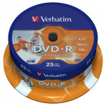 Диск DVD-R VERBATIM AZO Printable 4.7GB 16x 25pcs/spindle (43538)