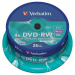 DVD-RW VERBATIM SERL 4.7GB 4x 25pcs/spindle (43639)