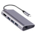 Порт-репликатор DYNAMODE 8-in-1 USB-C to HDMI, 3xUSB3.0, LAN, TF/SD, PD (DOCK-USB-TYPEC-HDMI-USB3.0-RJ45)