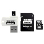 Карта памяти GOODRAM microSDXC M1A4 3-in-1 64GB UHS-I Class 10 + USB-cardreader/SD-adapter (M1A4-0640R12)