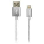 Кабель CANYON CFI-3 Sync & Charge Braided USB-A to Lightning 1м Pearl White (CNE-CFI3PW)