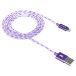 Кабель CANYON CFI-3 Sync & Charge Braided USB-A to Lightning 1м Purple (CNE-CFI3P)