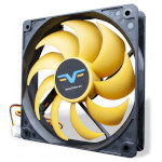 Вентилятор FRIME 120x25 Black/Yellow HB 3-pin+Molex (FYF120HB3)