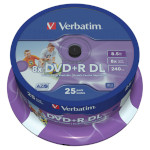 DVD+R DL VERBATIM AZO Printable 8.5GB 8x 25pcs/spindle (43667)