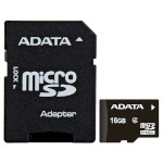 Карта пам'яті ADATA microSDHC 16GB Class 4 + SD-adapter (AUSDH16GCL4-RA1)