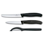 Набір кухонних ножів VICTORINOX Swiss Classic Paring Knife Set with Peeler Black 3пр (6.7113.31)