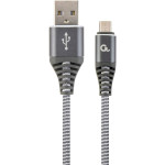 Кабель CABLEXPERT Premium Cotton Braided Micro-USB Space Gray 1м (CC-USB2B-AMMBM-1M-WB2)