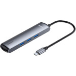 Порт-репликатор BASEUS Mechanical Eye 6-in-1 Type-C to 3xUSB3.0+RJ-45+HDMI Gray (CAHUB-J0G)