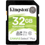 Карта памяти KINGSTON SDHC Canvas Select Plus 32GB UHS-I V10 Class 10 (SDS2/32GB)