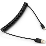 Кабель VINGA USB 2.0 AM to Type-C Spring Black 1.8м (VCPDCTCS1.8BK)
