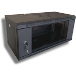 Настінна шафа 19" HYPERNET WMNC-35-6U-Flat-Black (6U, 600x350мм, RAL9005)