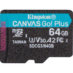 Карта пам'яті KINGSTON microSDXC Canvas Go! Plus 64GB UHS-I U3 V30 A2 Class 10 (SDCG3/64GBSP)