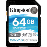 Карта памяти KINGSTON SDXC Canvas Go! Plus 64GB UHS-I U3 V30 Class 10 (SDG3/64GB)