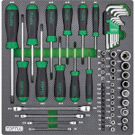 Набір інструментів автомобільний TOPTUL Tool Set C Tray Size 61пр (GEC6102)