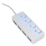 USB хаб з вимикачами LAPARA LA-SLED4 White