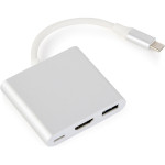 Порт-репликатор CABLEXPERT 3-in-1 USB-C to HDMI/USB 3.0/PD Silver (A-CM-HDMIF-02-SV)