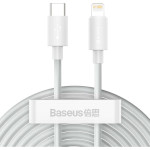 Комплект з 2 кабелів BASEUS Simple Wisdom Data Cable Kit Type-C to iP PD 20W 1.5м White (TZCATLZJ-02)