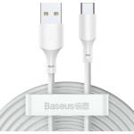 Комплект з 2 кабелів BASEUS Simple Wisdom Data Cable Kit for Type-C 40W 1.5м White (TZCATZJ-02)