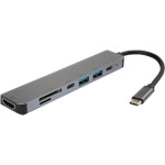 Порт-реплікатор VINGA Type-C to HDMI + 2 x USB-A + 2 x Type-C + SD + TF (VCPHTC7AL)