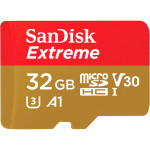 Карта памяти SANDISK microSDHC Extreme 32GB UHS-I U3 V30 A1 Class 10 (SDSQXAF-032G-GN6MN)