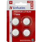 Батарейка VERBATIM Premium Lithium CR2016 4шт/уп (49531)