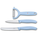 Набор кухонных ножей VICTORINOX SwissClassic Paring Knife Set with Tomato&Kiwi Peeler Light Blue 3пр (6.7116.33L22)