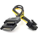 Кабель живлення для відеокарти VOLTRONIC 2xSATA(F) to PCIe 6-pin(M) (CM-SATA+SATA->6PV)