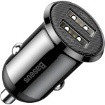 Автомобільний зарядний пристрій BASEUS Grain Pro Car Charger Dual USB 4.8A Black (CCALLP-01)