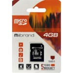Карта памяти MIBRAND microSDHC 4GB Class 6 + SD-adapter (MICDC6/4GB-A)