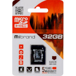 Карта памяти MIBRAND microSDHC 32GB UHS-I U3 Class 10 + SD-adapter (MICDHU3/32GB-A)