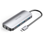 Порт-репликатор VENTION 6-in-1 USB-C to HDMI/USB3.0x3/RJ-45/PD (TOHHB)