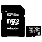 Карта памяти SILICON POWER microSDXC Elite Colorful 128GB UHS-I Class 10 + SD-adapter (SP128GBSTXBU1V10SP)