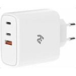 Зарядний пристрій 2E Wall Charger GaN 2xUSB-C, 1xUSB-A, PD3.0, 65W White (2E-WC3USB65W-W)