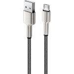 Кабель COLORWAY Head Metal Nylon Braided USB to Micro-B 2.4A 1м Black (CW-CBUM046-BK)