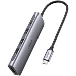 Порт-реплікатор UGREEN CM136 5-in-1 USB-C Hub with 4K HDMI Alu Space Gray (70495)