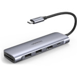 Порт-репликатор UGREEN CM195 6-in-1 USB-C PD Adapter with 4K HDMI Space Gray (70411)