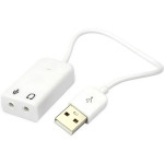 Внешняя звуковая карта USB Virtual 7.1 Channel C-Media White (B00812)