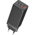 Зарядное устройство BASEUS GaN3 Pro Fast Charger 2C+U 65W Black w/Type-C to Type-C cable (CCGP050101)