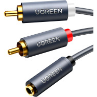 Кабель UGREEN mini-jack 3.5 mm (F) - 2RCA (M) 0.25м Black (10561)