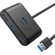 USB-хаб UGREEN CR113 4-in-1 USB 3.0 Data Hub Black (20291)