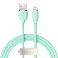 Кабель BASEUS Jelly Liquid Silica Gel Fast Charging Data Cable USB to iPhone 2.4A 1.2м Green (CAGD000006)