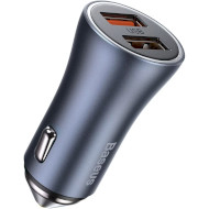 Автомобильное зарядное устройство BASEUS Golden Contactor Pro Dual Quick Car Charger U+U 40W Dark Gray (CCJD-A0G)