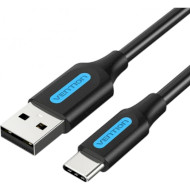 Кабель VENTION 3A Quick Charge USB-A to Type-C 1м Black (COKBF)